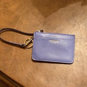 Coach Purple Wristlet with Gold Hardware